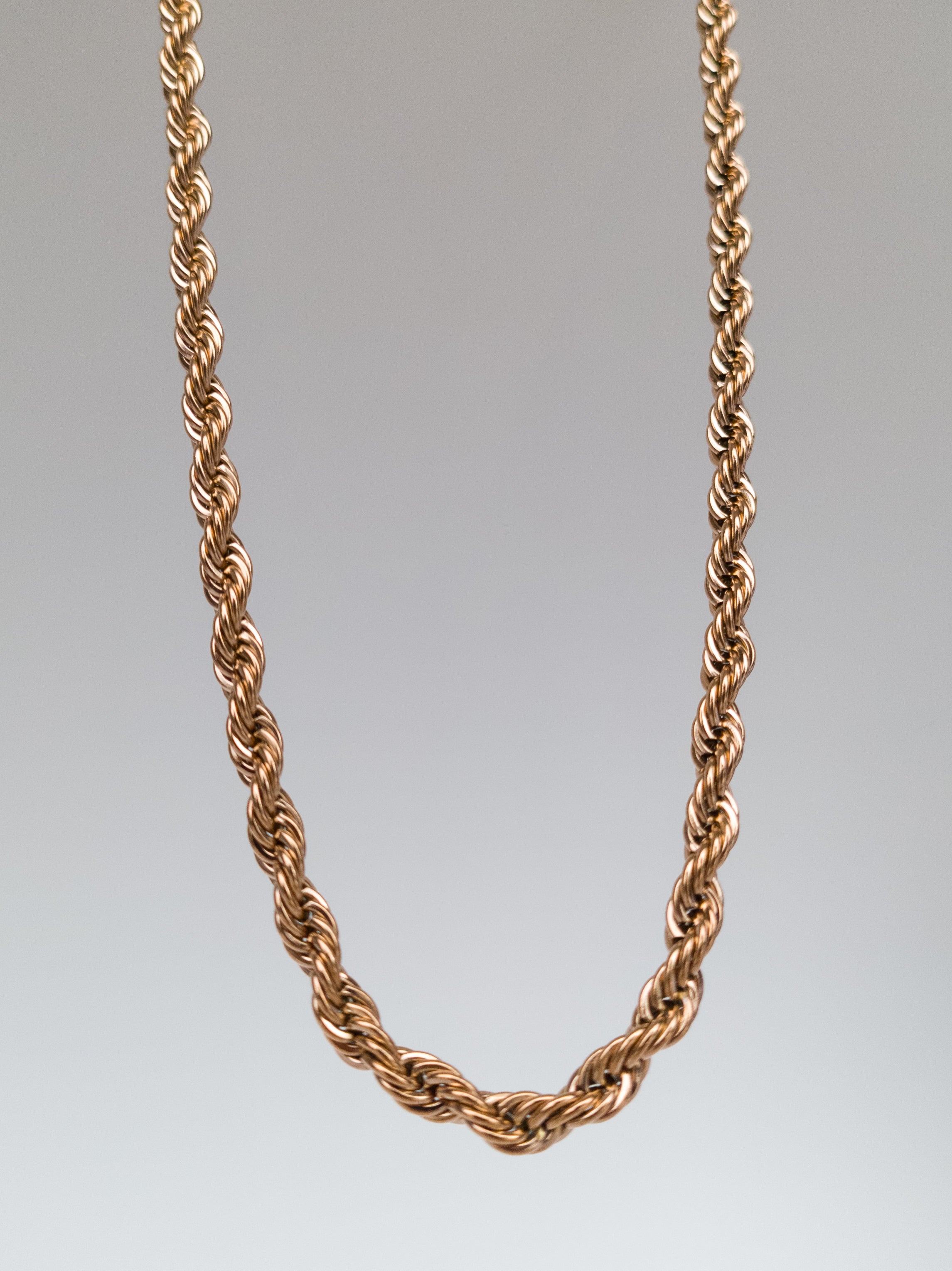 Cadena Tipo Lazo Rosa 6mm (65cm) - Oro laminado 18K