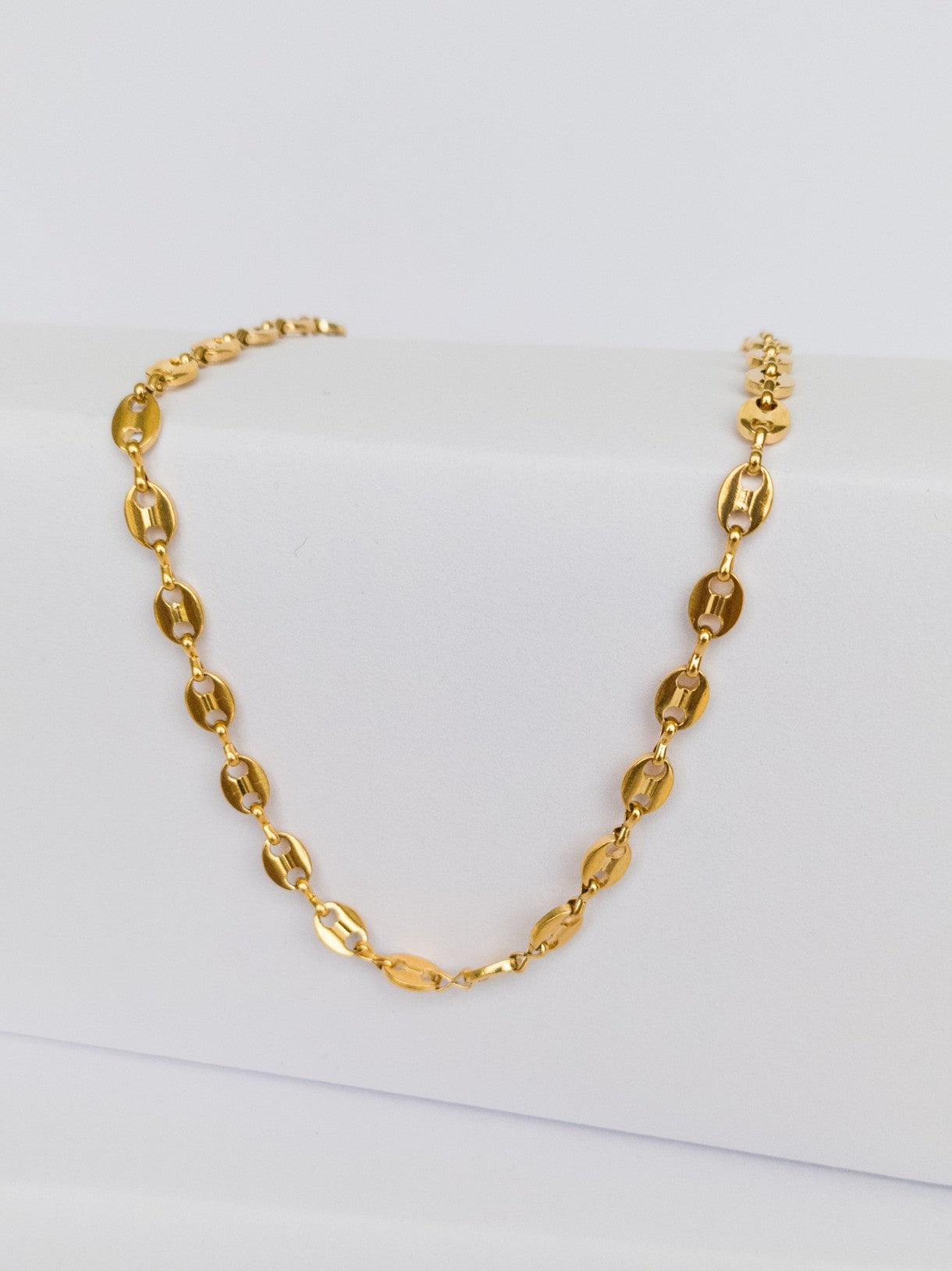 Cadena Tipo Grano de Café 6 mm (45 cm) - Oro Laminado 18K