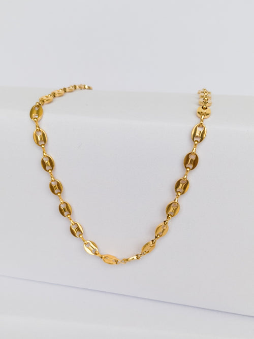 Cadena Tipo Grano de Café 6 mm (45 cm) - Oro Laminado 18K