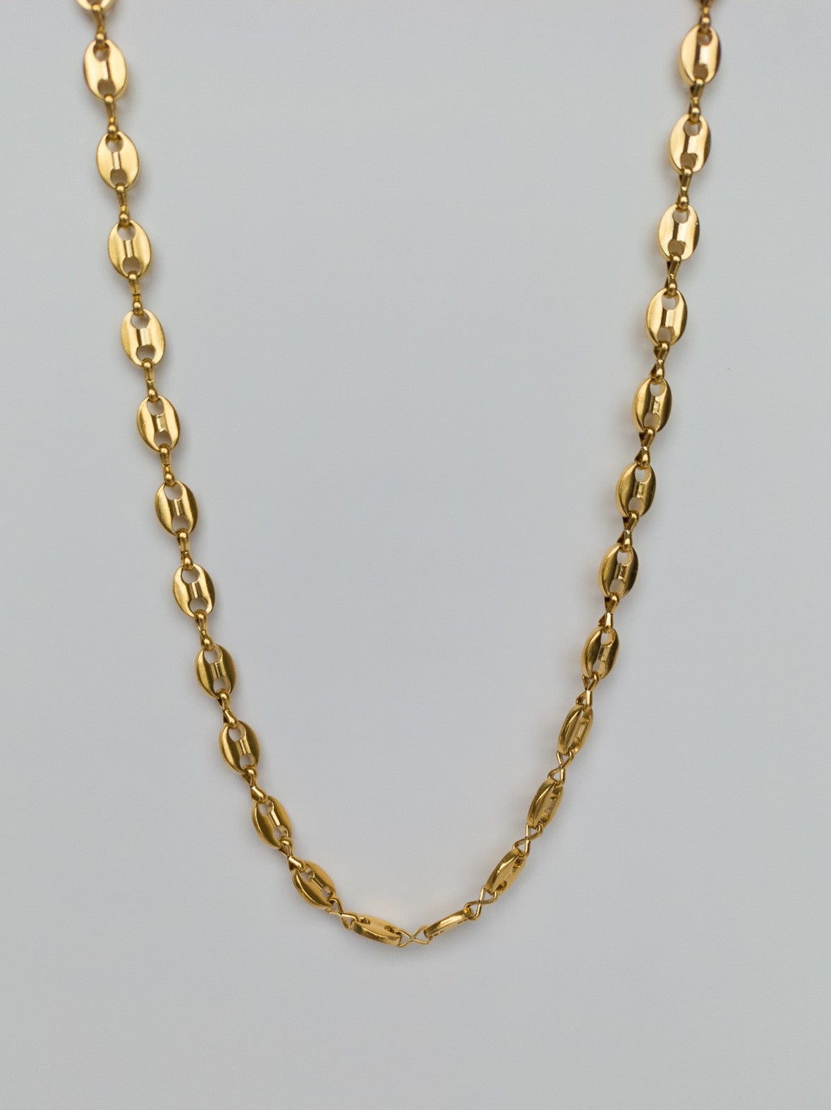 Cadena Tipo Grano de Café 6 mm (45 cm) - Oro Laminado 18K